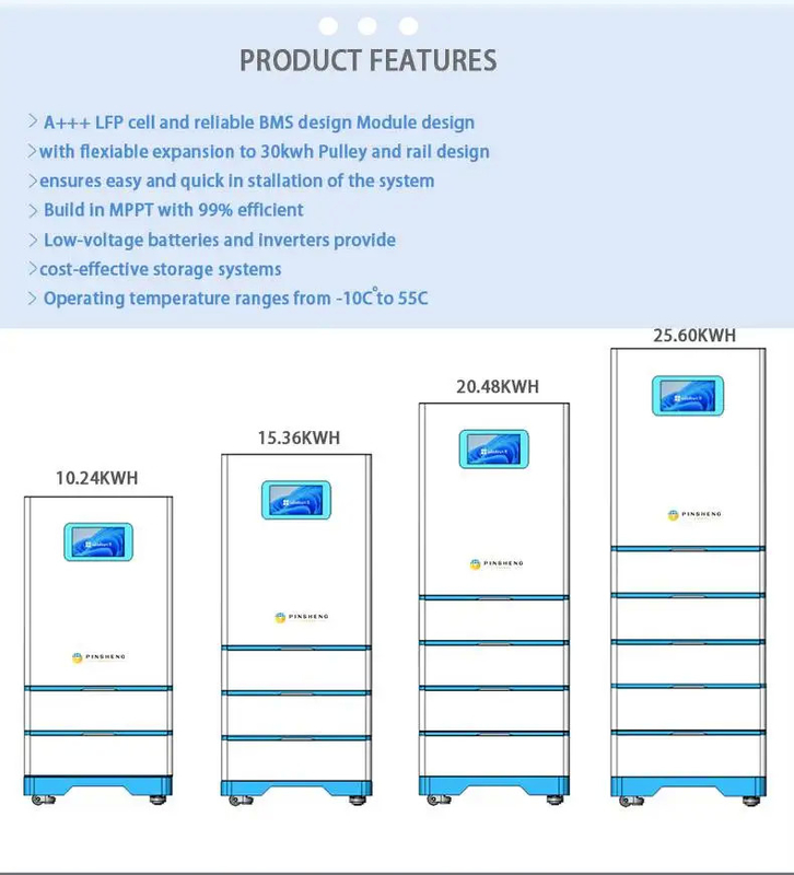 Pinsheng Ηλιακή υψηλή τάση 10Kwh 300Ah 48V 200Ah Lifepo4 μπαταρία Smart Bms Λιθιοϊονικές μπαταρίες Ηλιακή αποθήκευση ενέργειας
